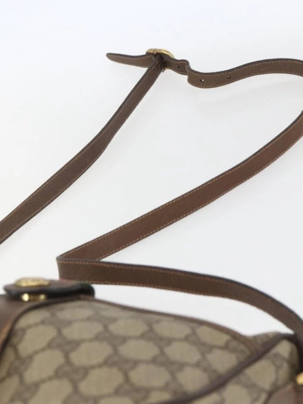 GUCCI GG Supreme Web Sherry Line Shoulder Bag PVC Beige - Picture 11 of 16